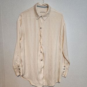 We The Free All Smiles Shirt Snap Button Polka Dot Womens Medium